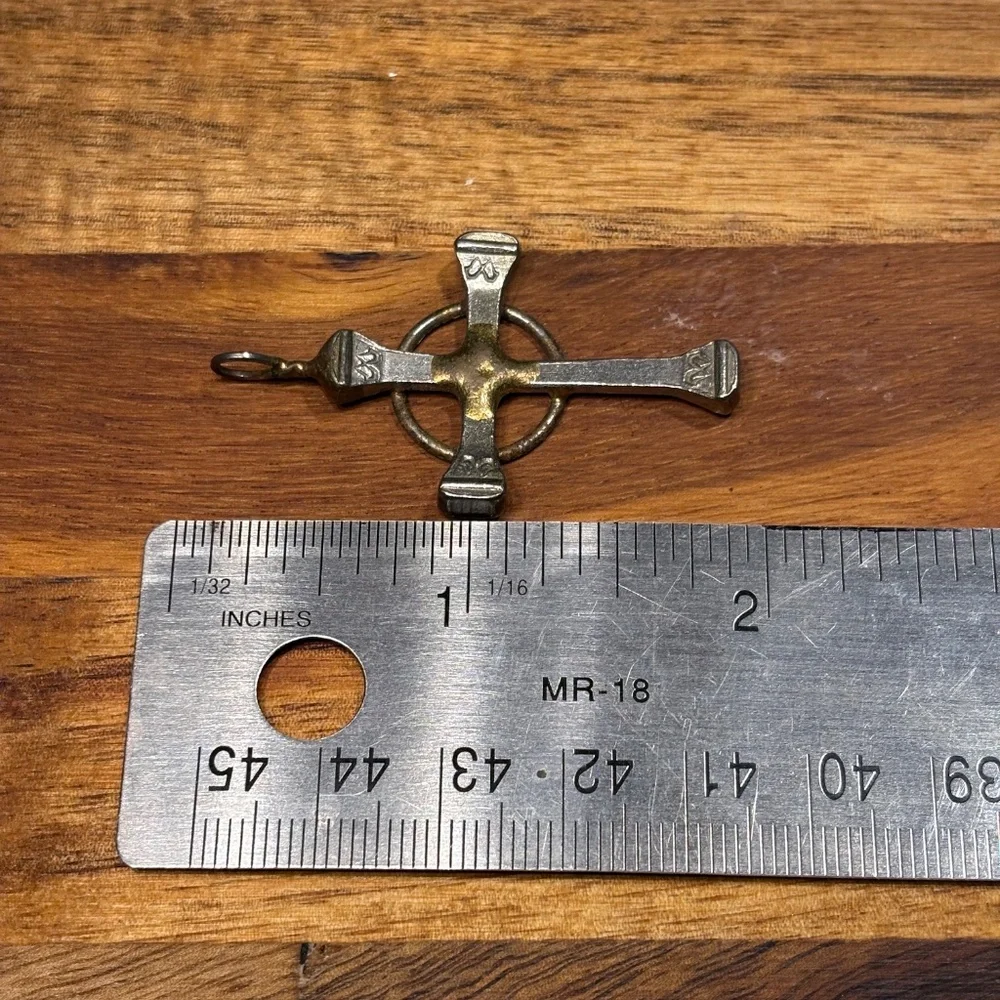 Handmade Nail Cross Pendant - Picture 3 of 4